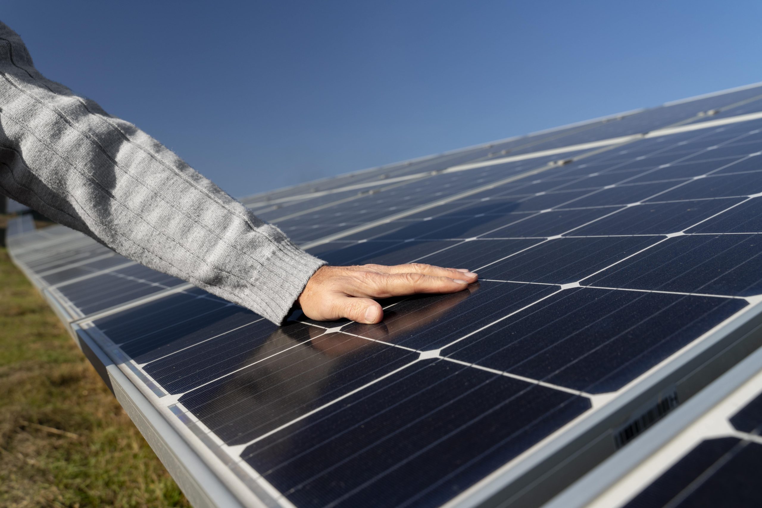 Solar panels on a rooftop generating renewable energy