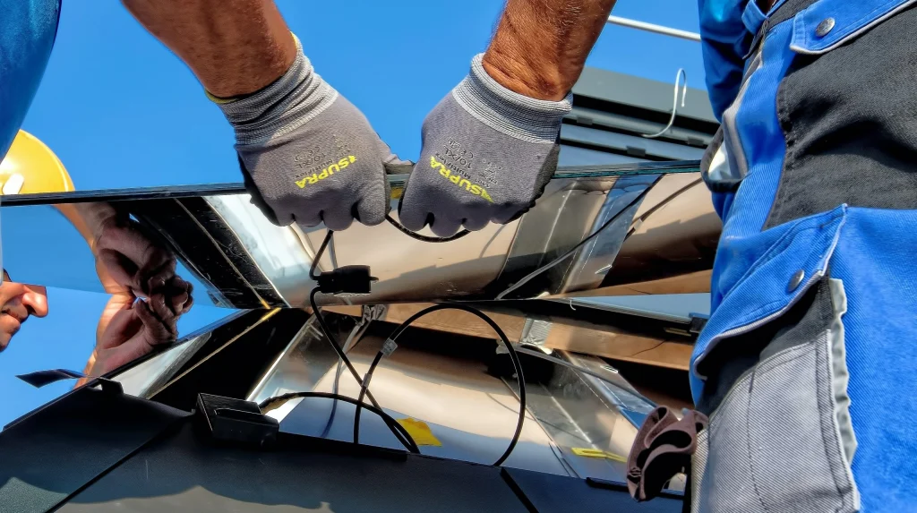 Solar panels installed on a rooftop